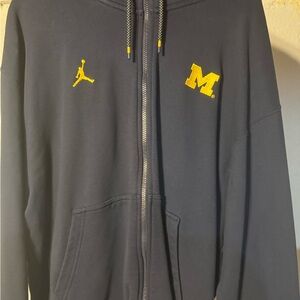 Jordan Blue Sweatshirt with Orange Logo